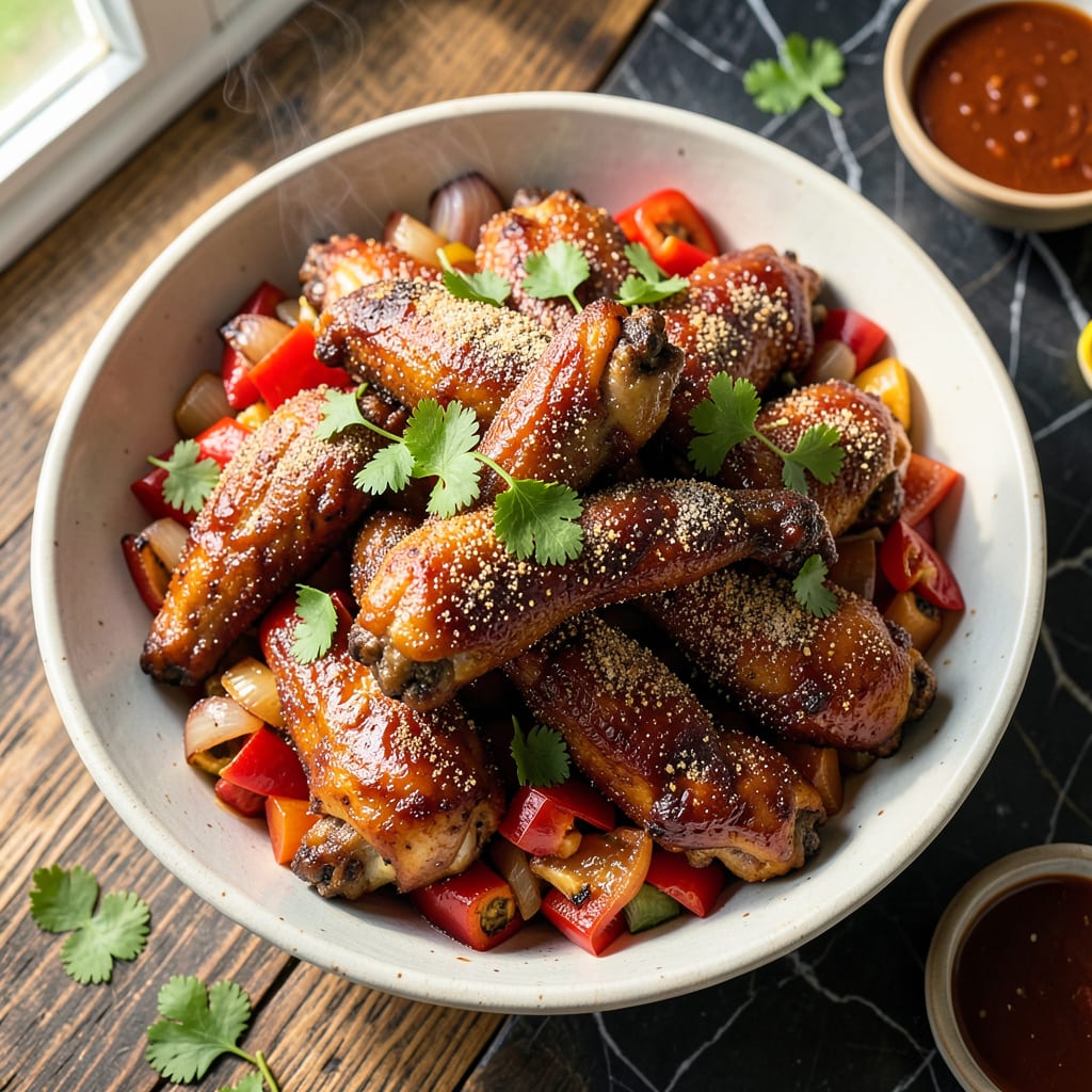 oven baked bbq chicken wings recipe example with annotations