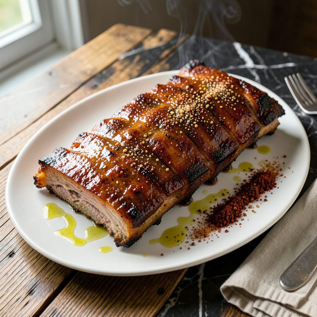 Oven Roasted BBQ Ribs Recipe: Dry Rubbed and Slow Baked to Succulence example with annotations