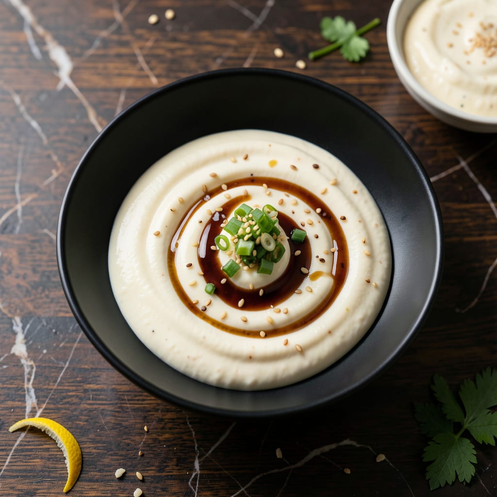 Oz Korean BBQ White Sauce Recipe: Creamy Garlic Sesame Drizzle example with annotations