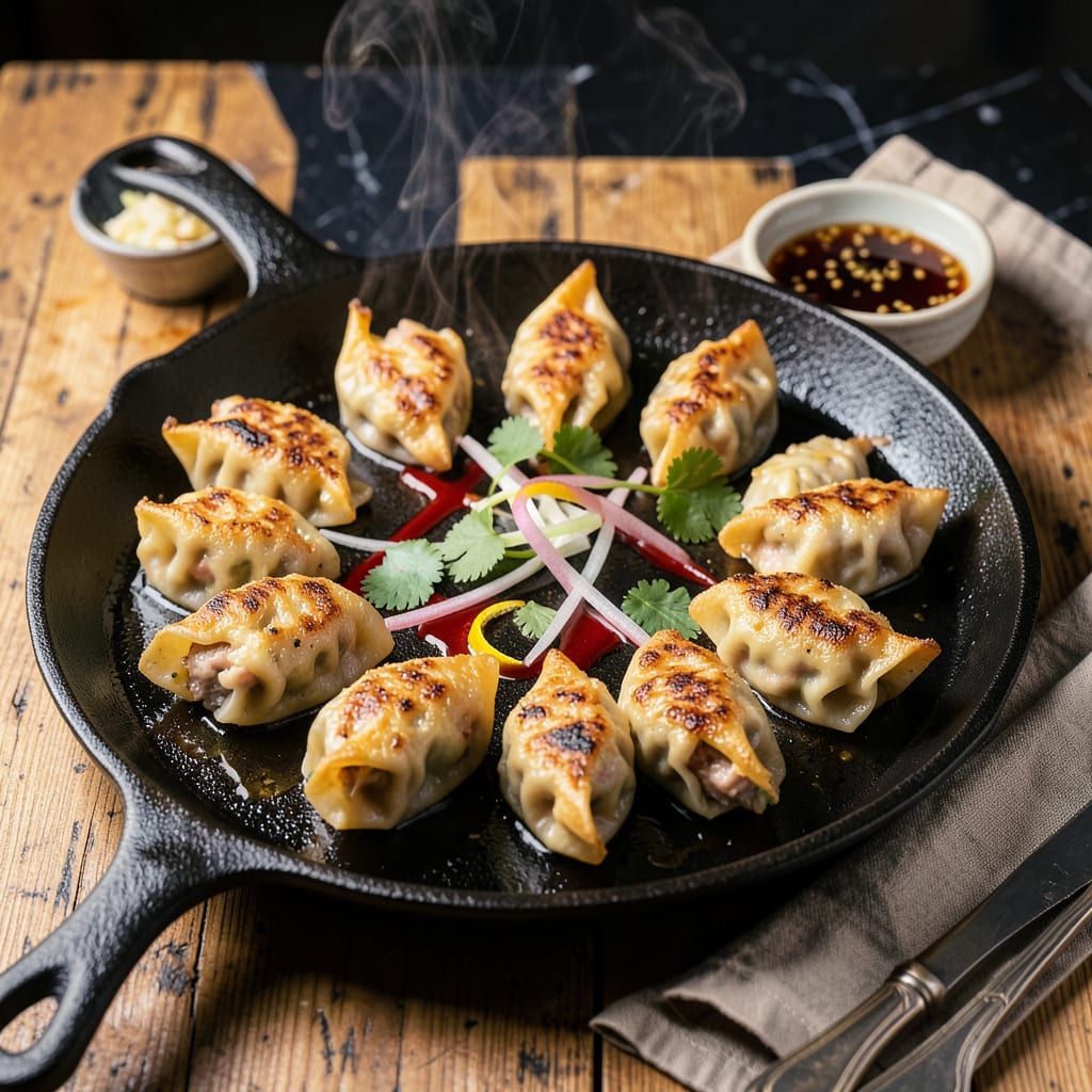 Visual representation of Pan Fry Gyoza: Crispy Bottomed Perfection in Minutes