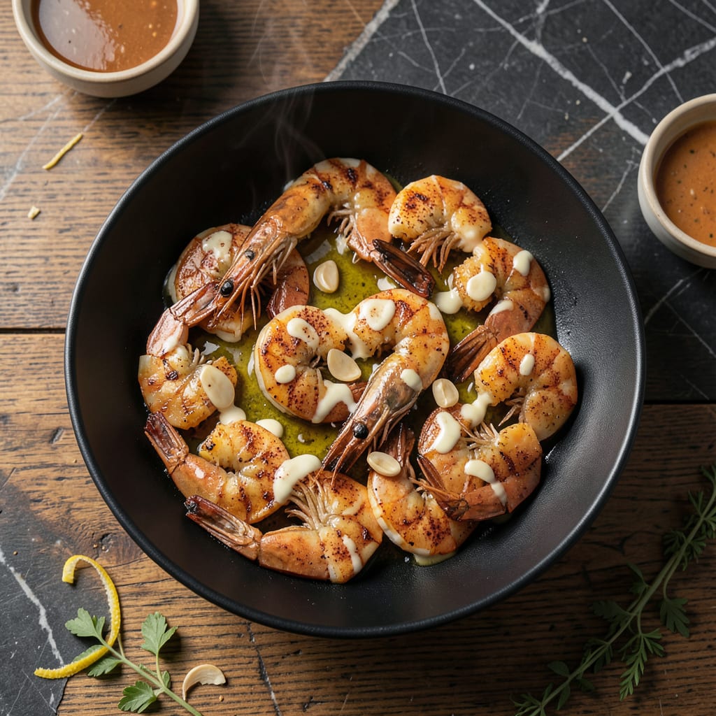 Pan Grilled Shrimp Recipe: Smoky Char With Garlic Butter Finish example with annotations