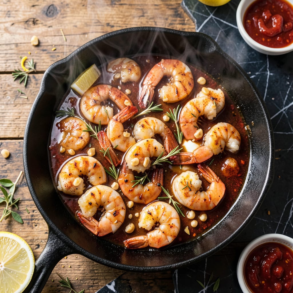 Visual representation of paul prudhomme bbq shrimp recipe