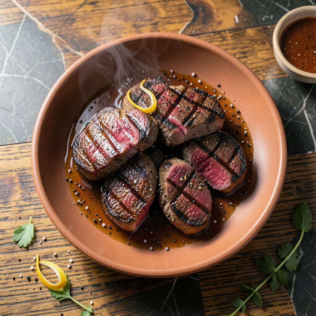 Complete Petite Sirloin Steak Grilled Recipe: Charred Outside Pink Inside overview image