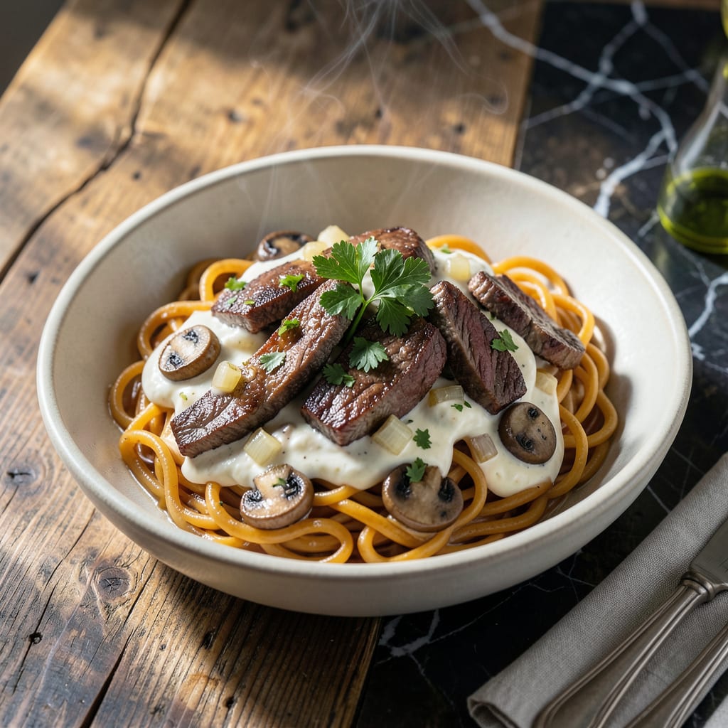 Visual representation of philadelphia cream cheese stroganoff recipe