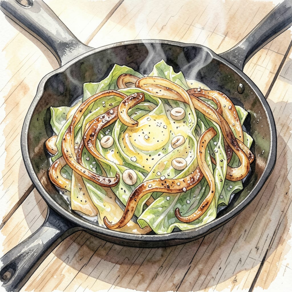 Pioneer Woman Fried Cabbage Recipe: Crispy Edges and Buttery Bite illustration with key details
