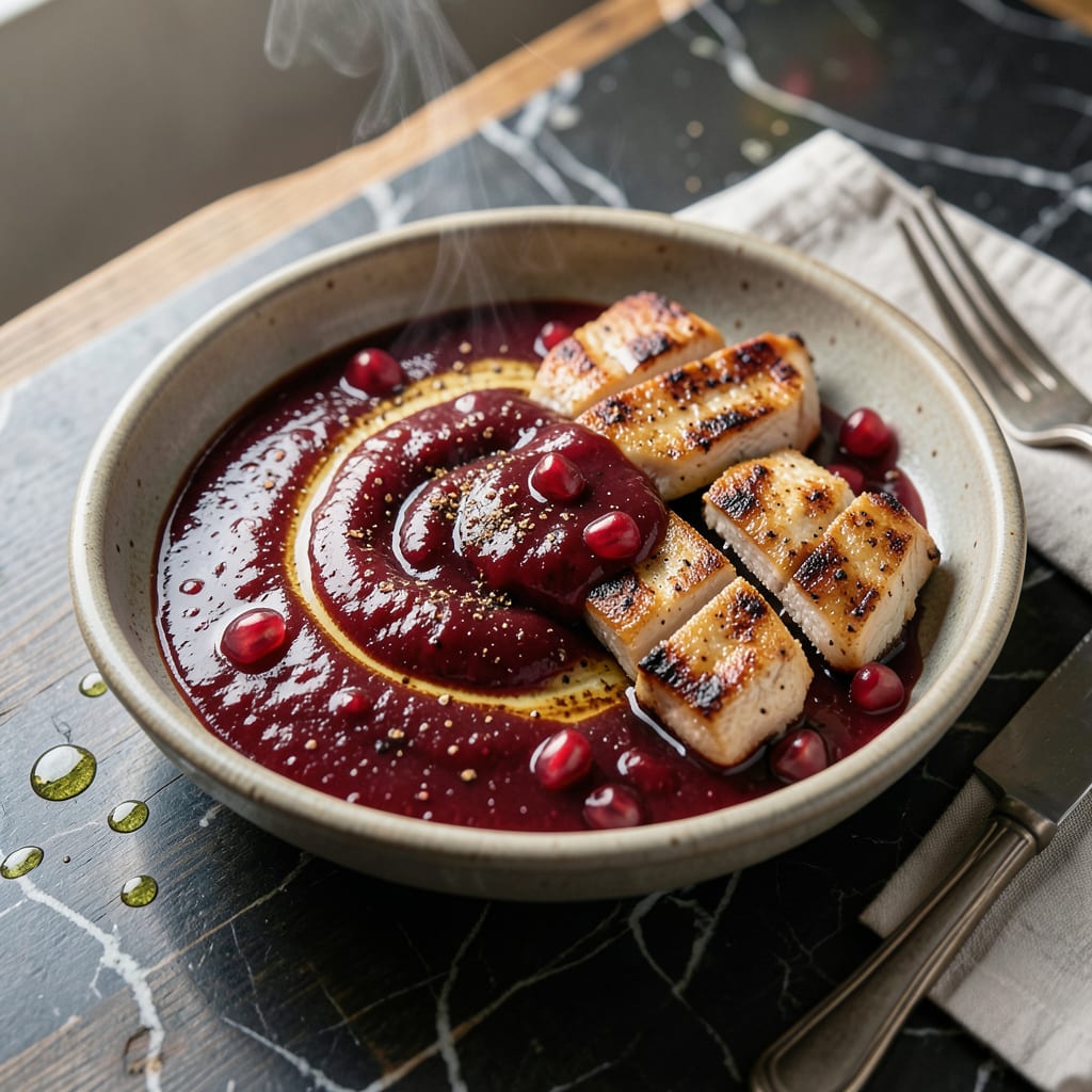 Visual representation of Pomegranate BBQ Sauce Recipe: Fruity Tang with Smoky Depth