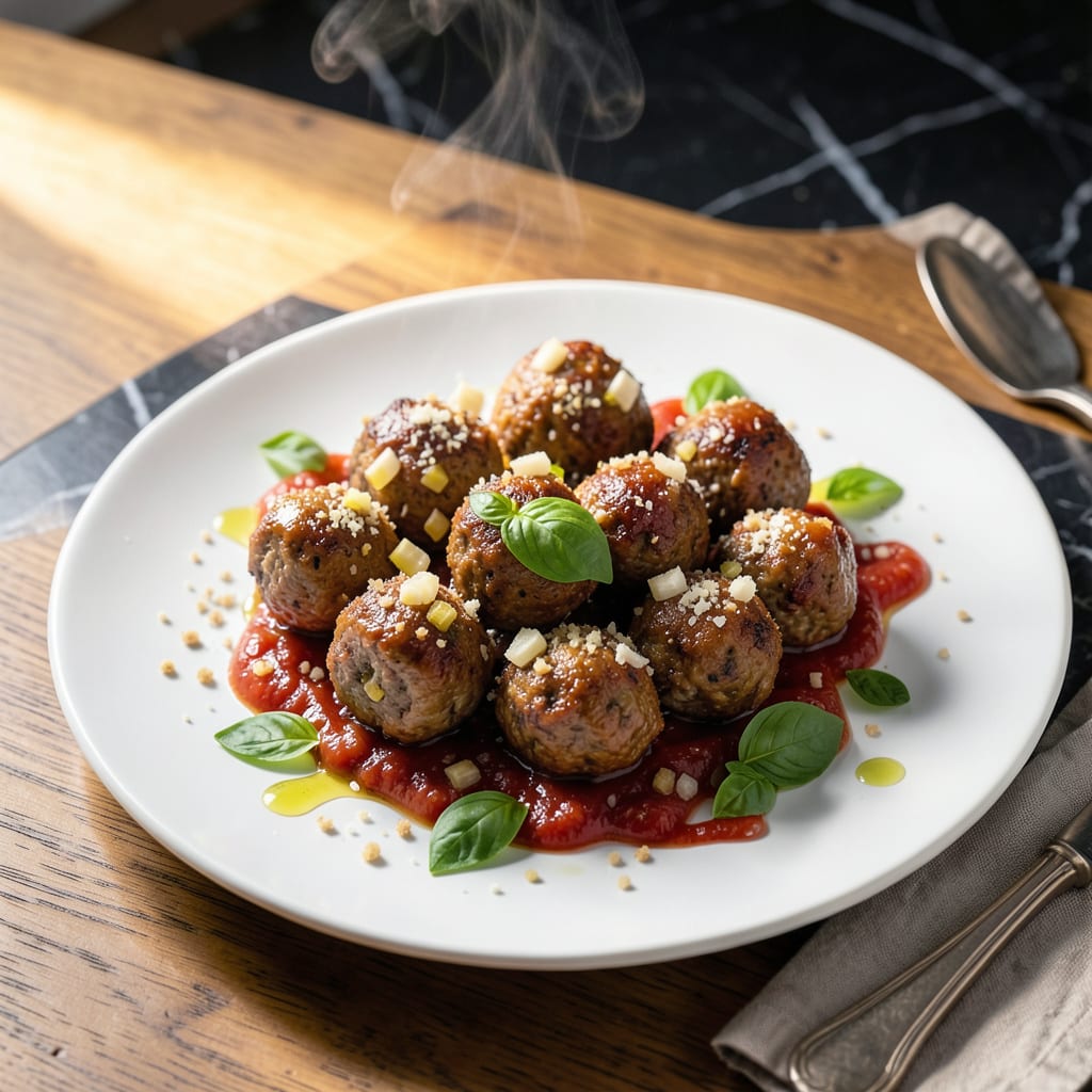 Pork And Beef Meatballs Recipe: Savory Bites With Rich Depth example with annotations