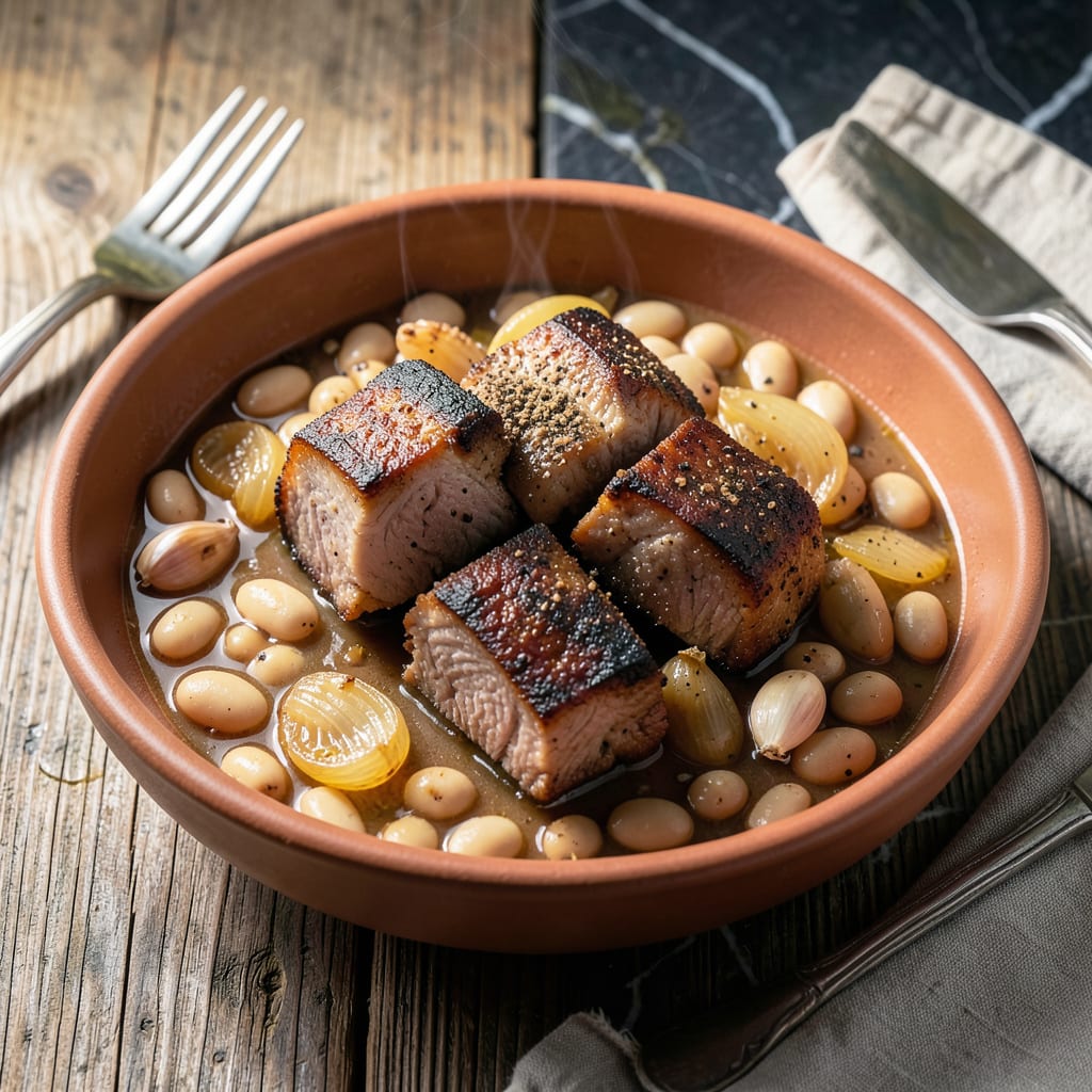 Complete pork and pinto beans recipe overview image