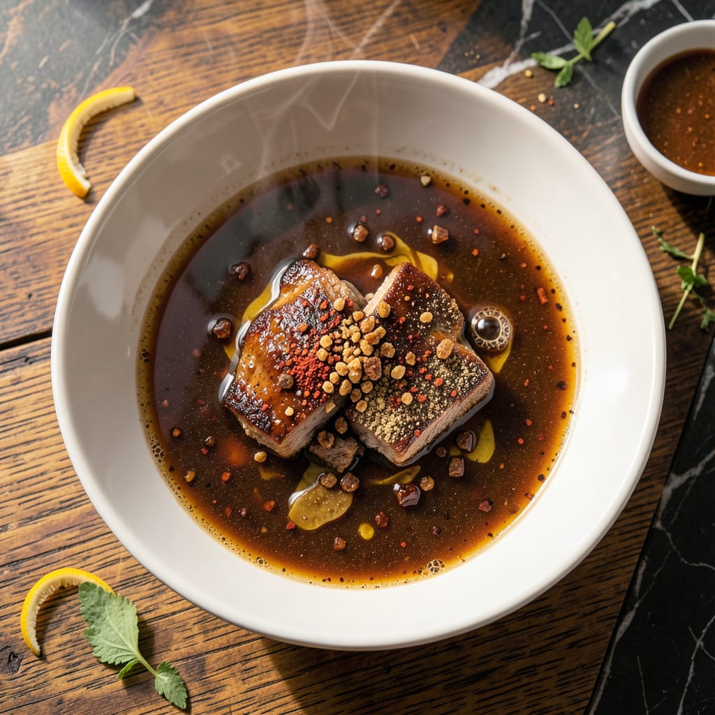 Pork BBQ Marinade Recipe: Smoky Vinegar Based Infusion example with annotations