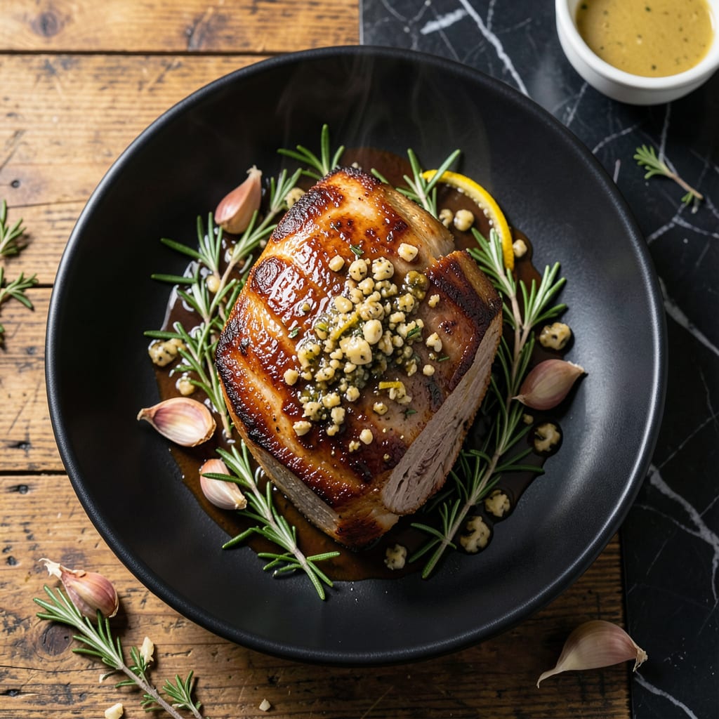 Visual representation of Pork Prime Rib Roast Recipe: Herb Crusted Elegance for Sunday Dinner