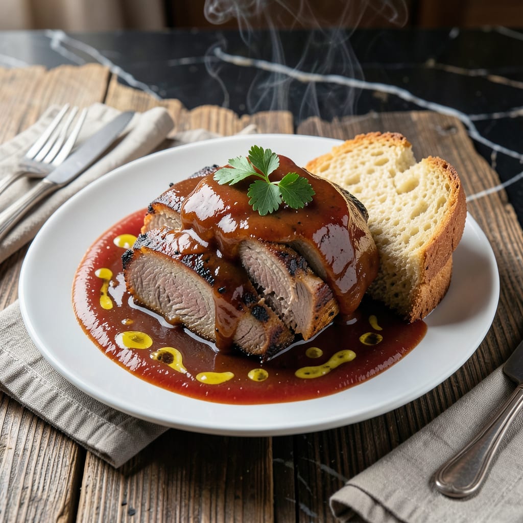 Pork Shoulder BBQ Sauce Recipe: Smoky Sweetness with Tangy Depth illustration with key details