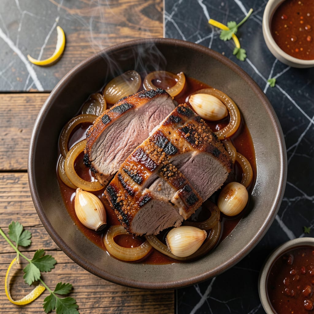 Visual representation of Pork Sirloin Roast BBQ Recipe: Smoky Dry Rub and Tender Slices
