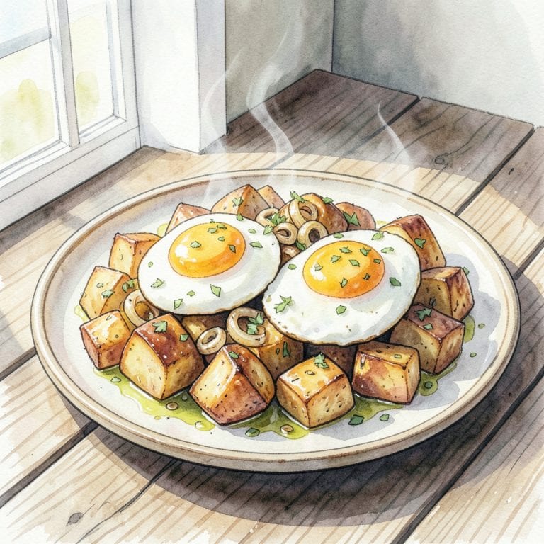Potato and Egg Recipe: Hearty Breakfast Made Easy example with annotations