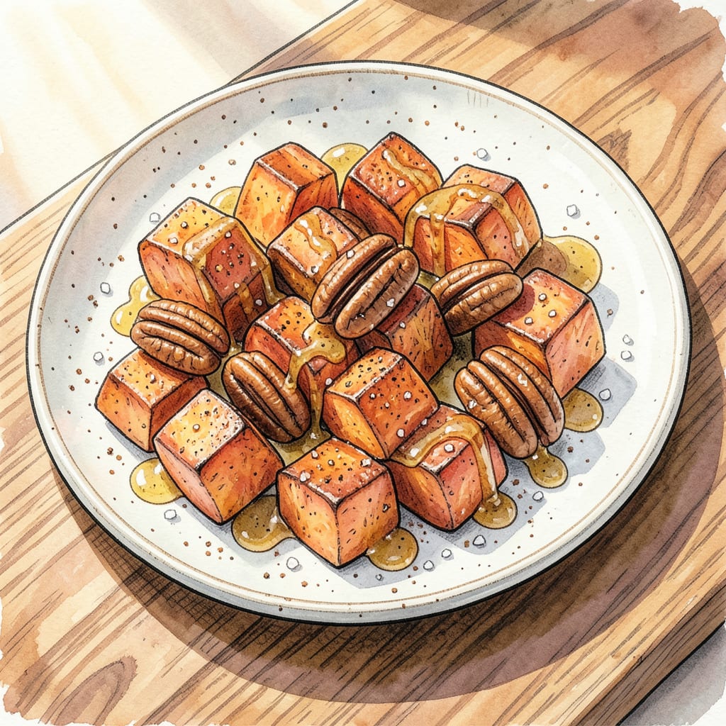 Princella Sweet Potato Recipe: Candied Pecan Topping for Holiday Glory example with annotations