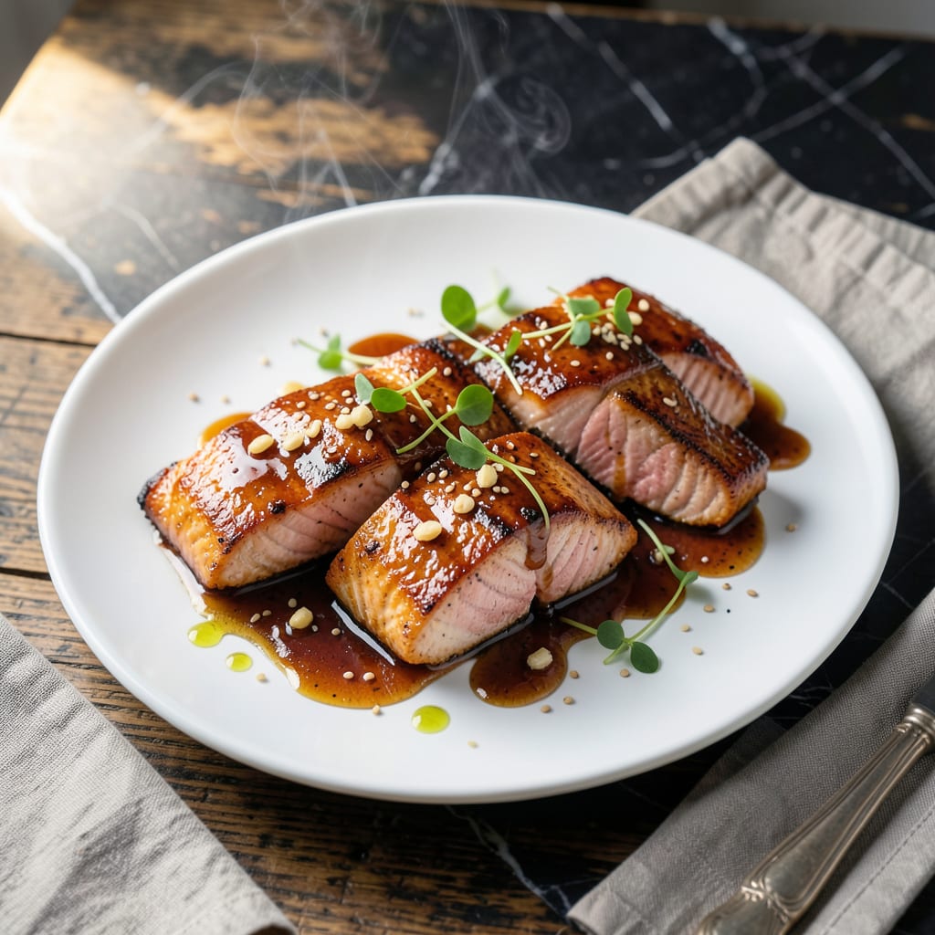 publix bourbon salmon recipe illustration with key details