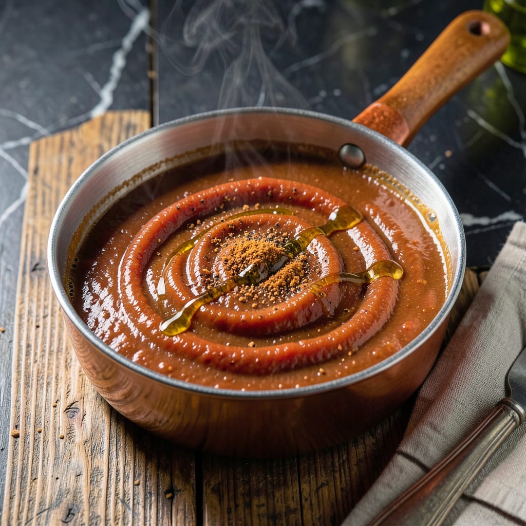 Visual representation of Quick Homemade BBQ Sauce Recipe: Vinegar Free Sweet and Smoky Thickness