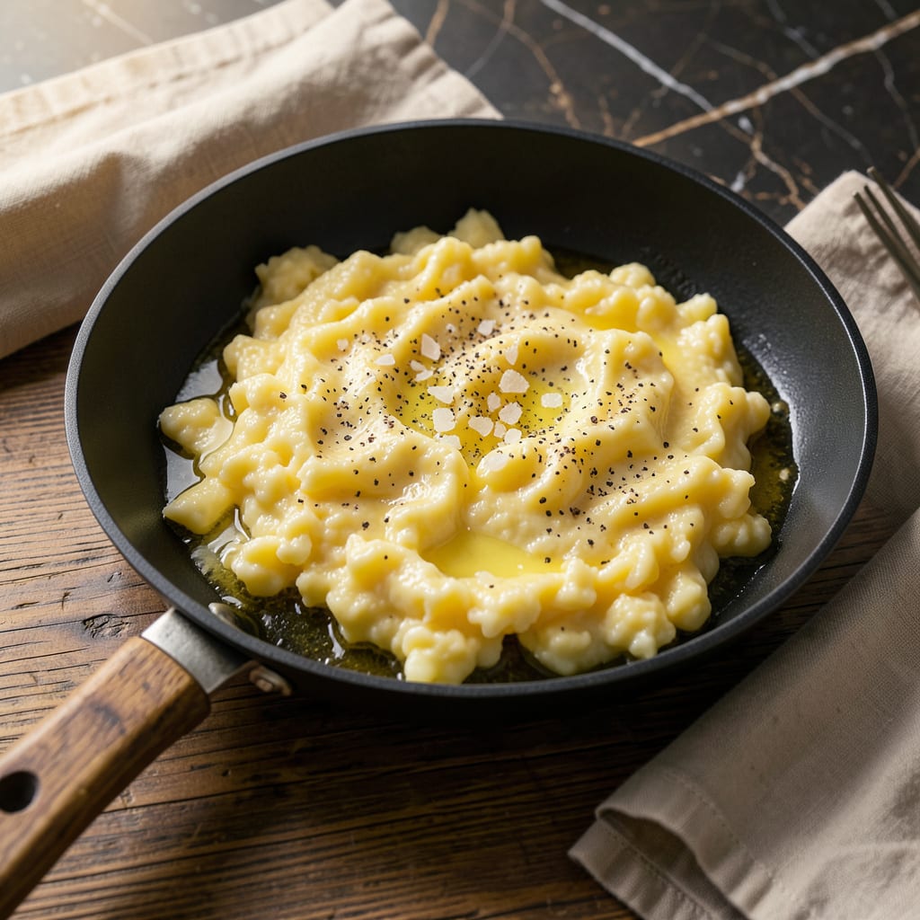 Quickest Way to Cook Eggs: Silky Scrambles in 2 Minutes Flat example with annotations