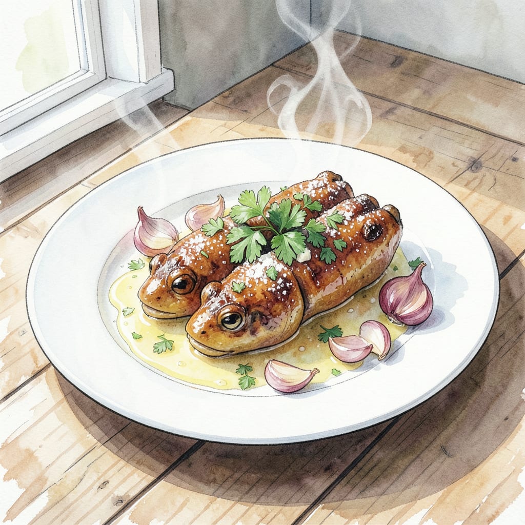 Complete Recipe for Frog Legs: Pan Seared Delicacy with Garlic Butter overview image
