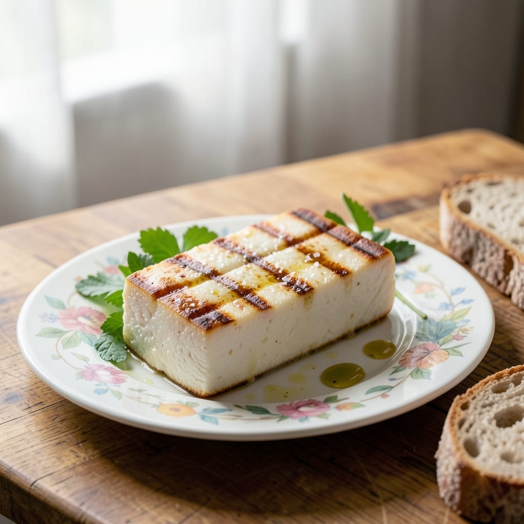 Recipe for Grilled Halloumi Cheese: Salty Crisp With Golden Grill Marks