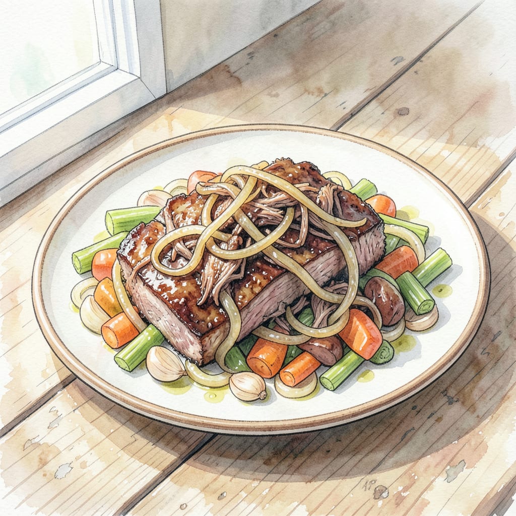 Recipe for Leftover Pot Roast: Transforming Leftovers into Comforting Delight example with annotations