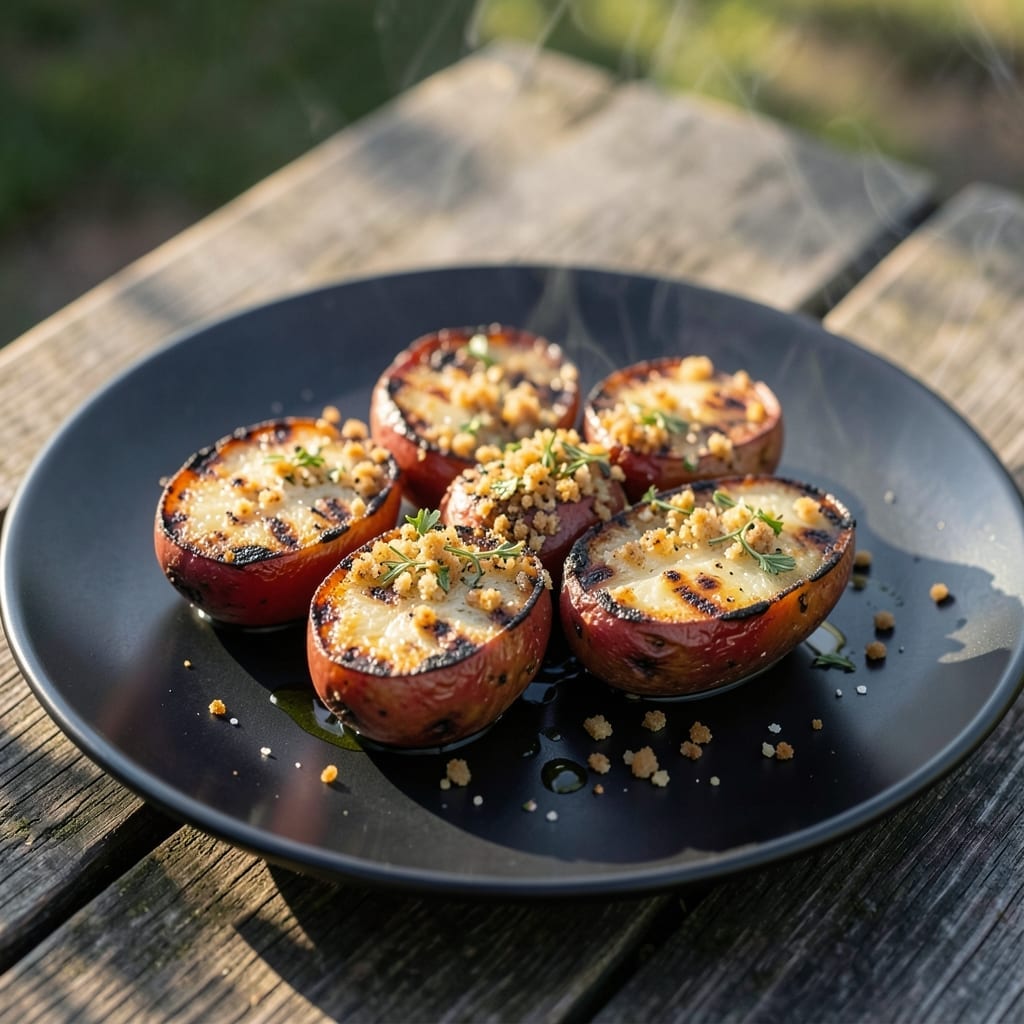 Recipe for Red Potatoes on Grill: Smoky Char With Garlic Herb Crust