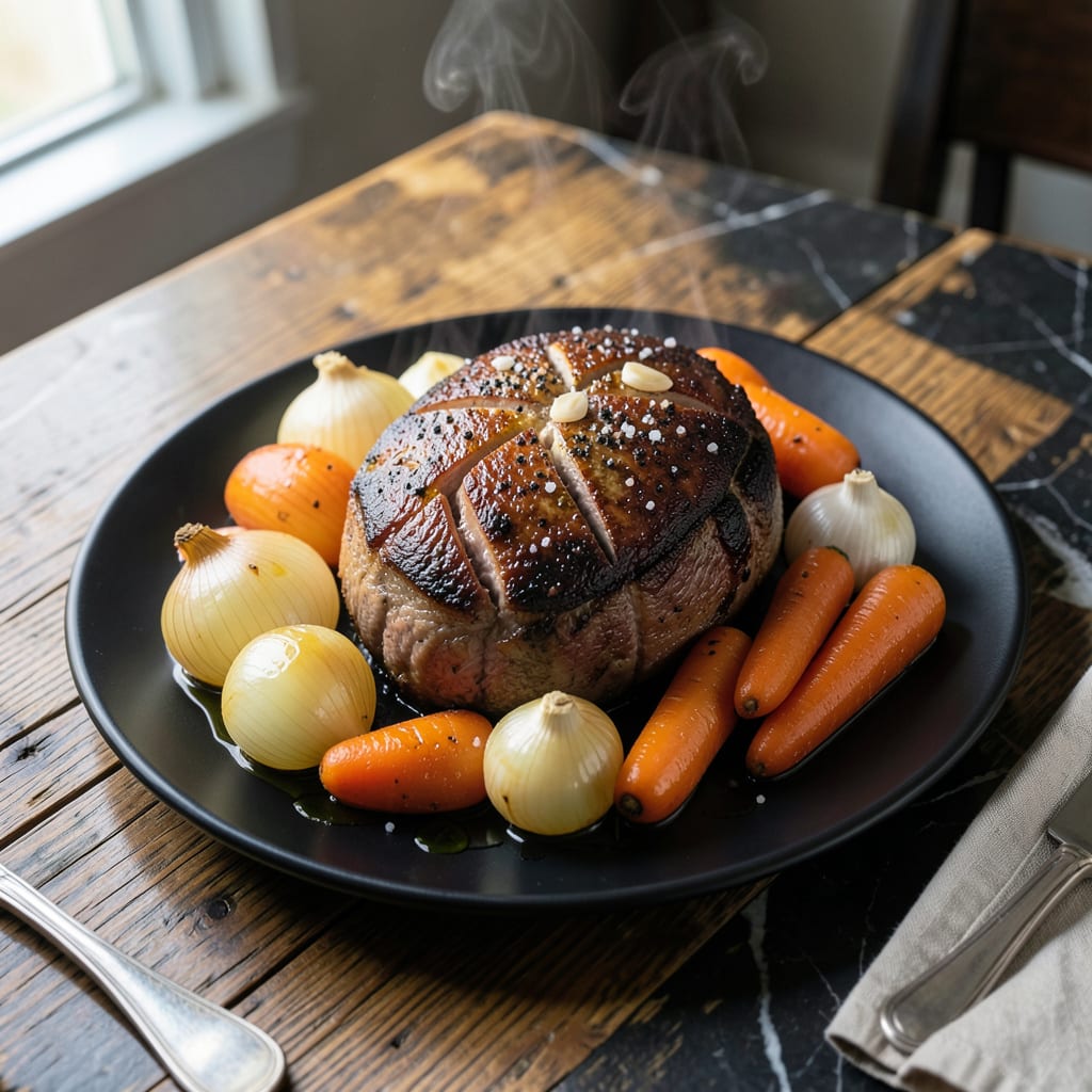 Comprehensive recipe for round roast visual reference