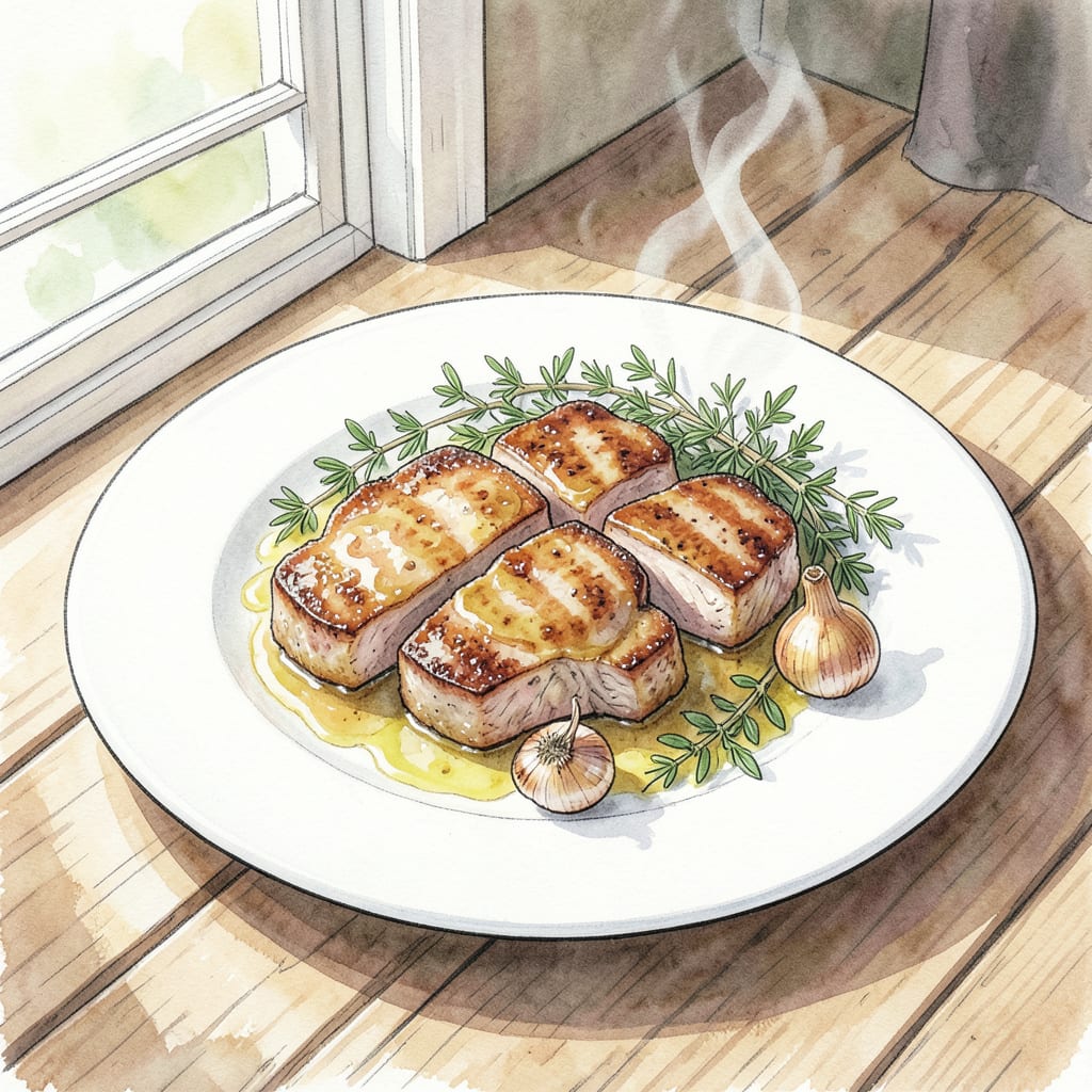 Recipe for Thin Pork Chops: Tender and Juicy in 20 Minutes example with annotations