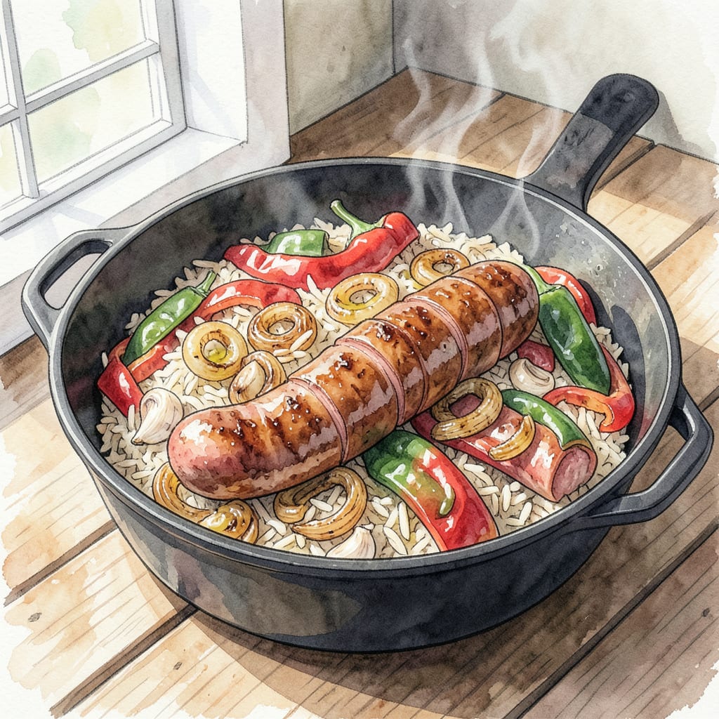 Comprehensive Recipe with Andouille Sausage: Spicy One Pot Wonder visual reference