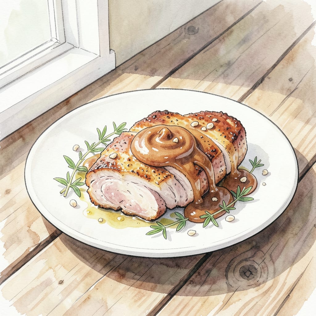 Visual representation of Recipe with Apple Butter: Sweet & Savory Pork Chops Perfection