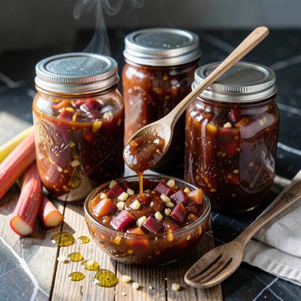 Rhubarb BBQ Sauce Recipe for Canning: Tart Sweet Preserve for Year Round Grilling detailed visual guide