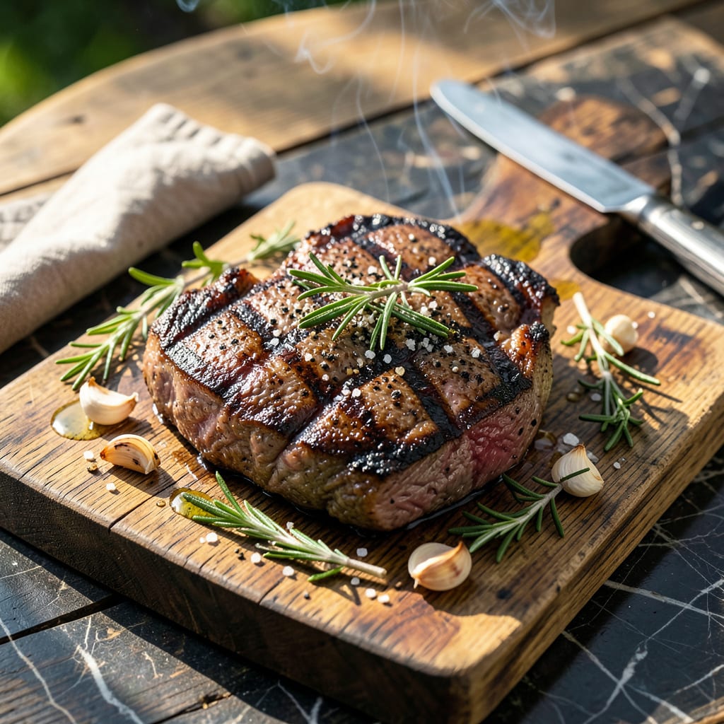 Complete Ribeye Steak BBQ Recipe: Charcoal Kissed With Garlic Herb Finish overview image