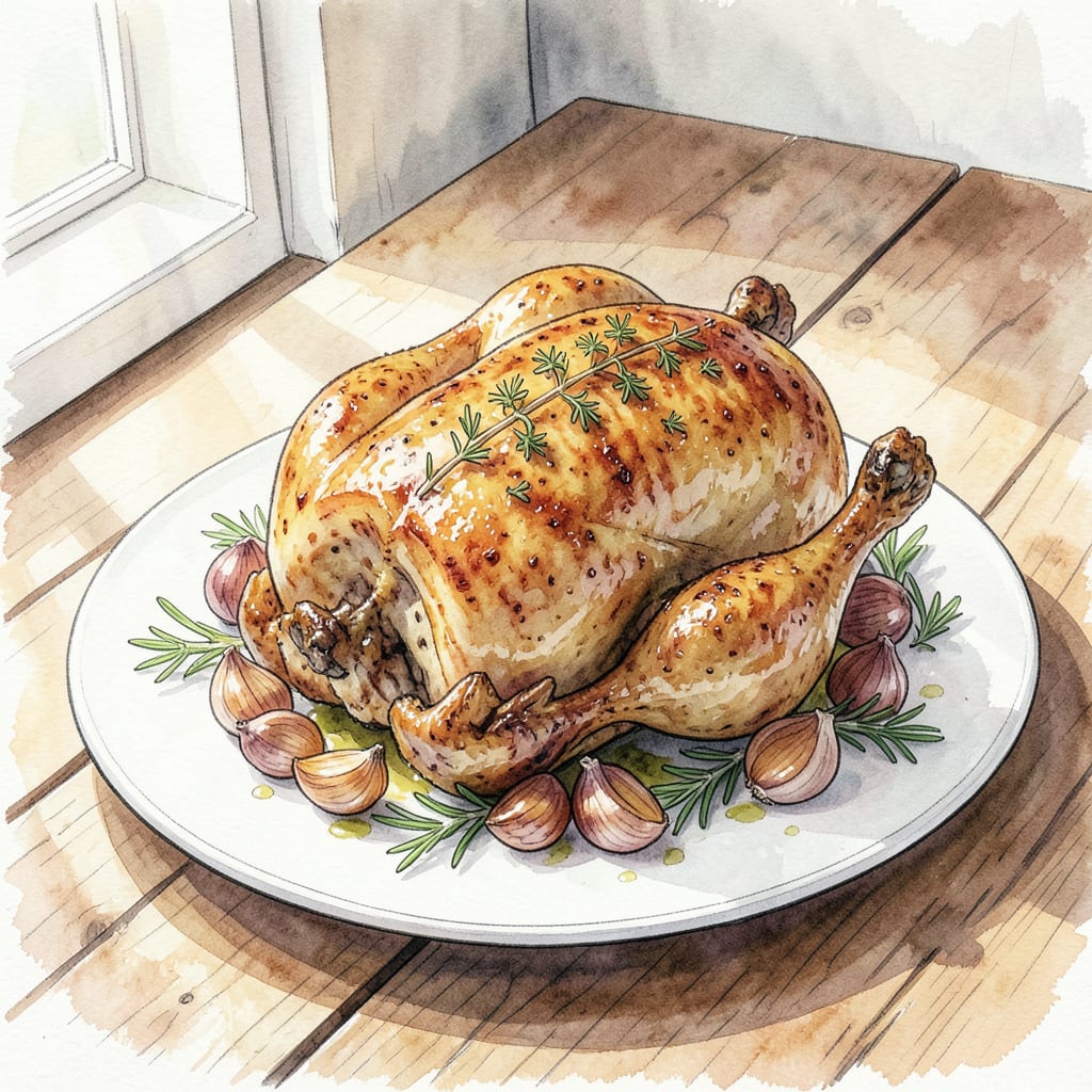 Complete Roast Chicken in Convection Oven Recipe: Crispy Skin & Juicy Meat overview image