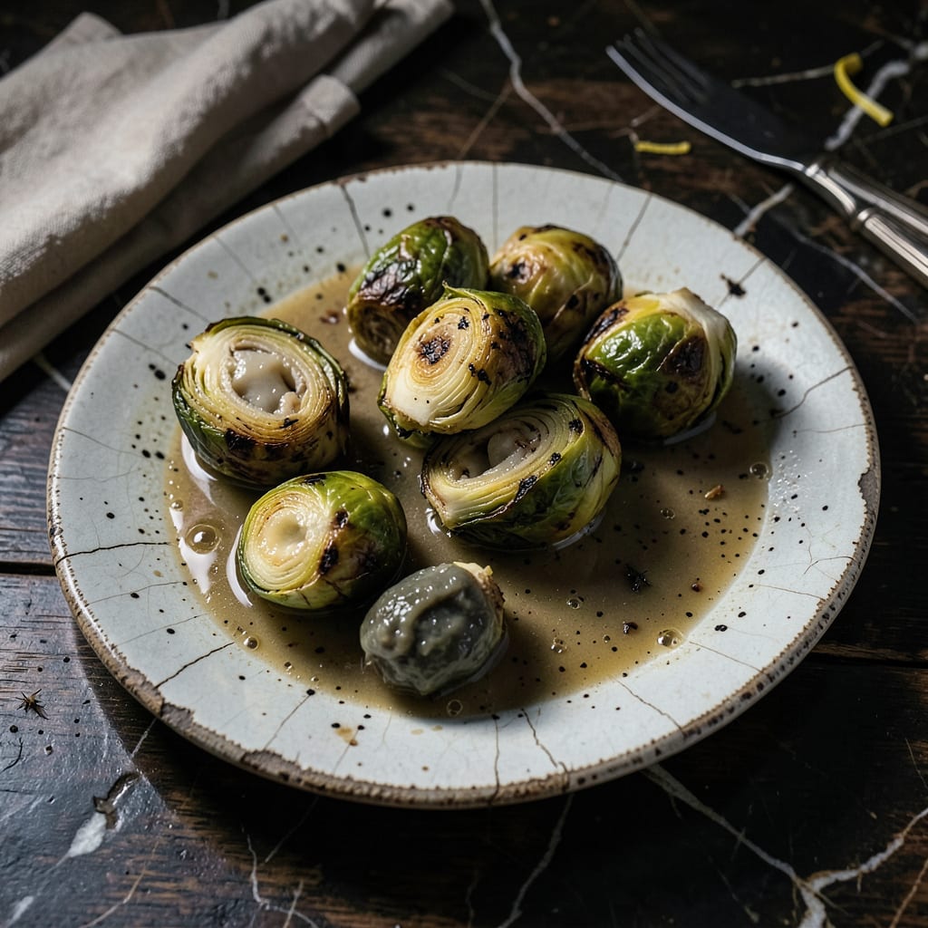 rotten brussel sprouts illustration with key details