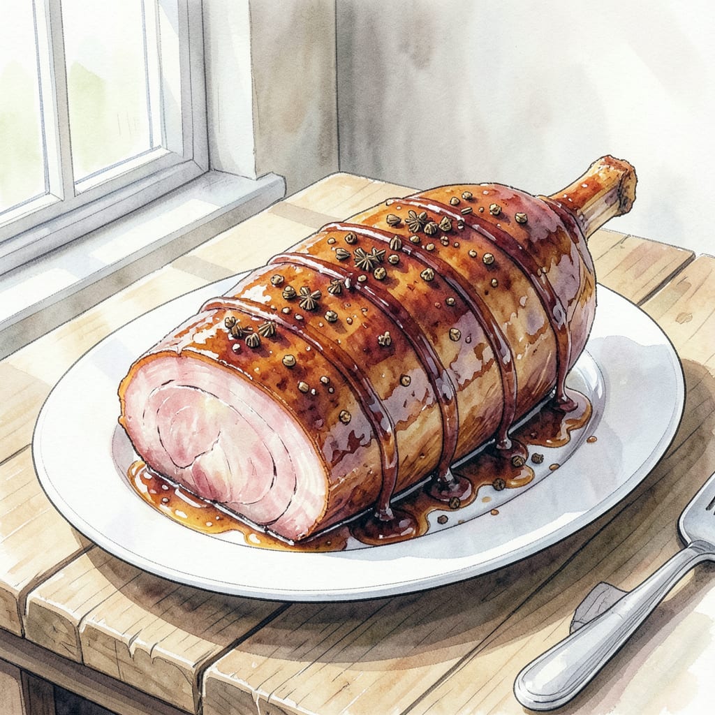 Rum Ham Recipe: Glazed Perfection for Holiday Feasts example with annotations