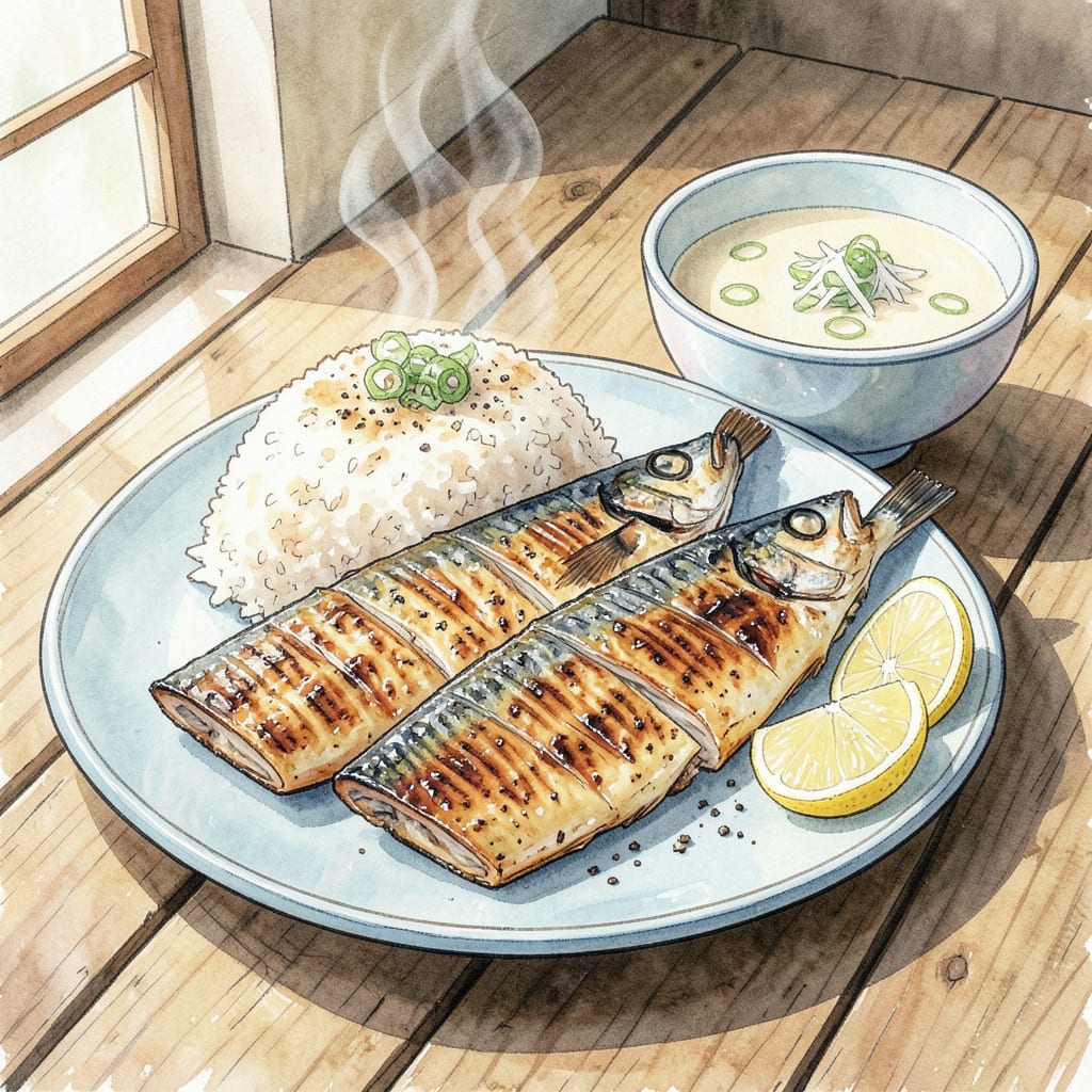 Saba Shioyaki Recipe: Simple Salt Grilled Mackerel Perfection example with annotations