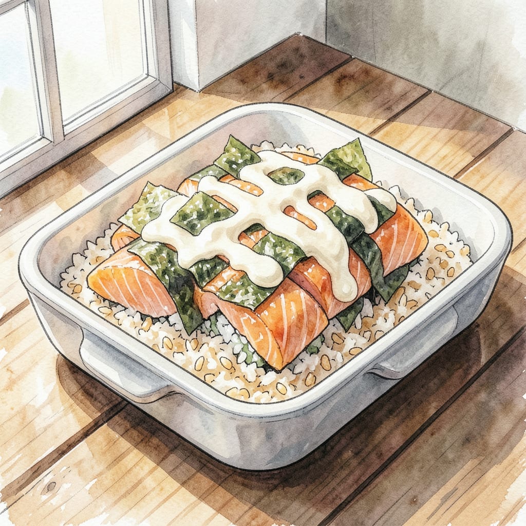 Visual representation of Salmon Sushi Bake Recipe TikTok: Viral Comfort Food in One Pan