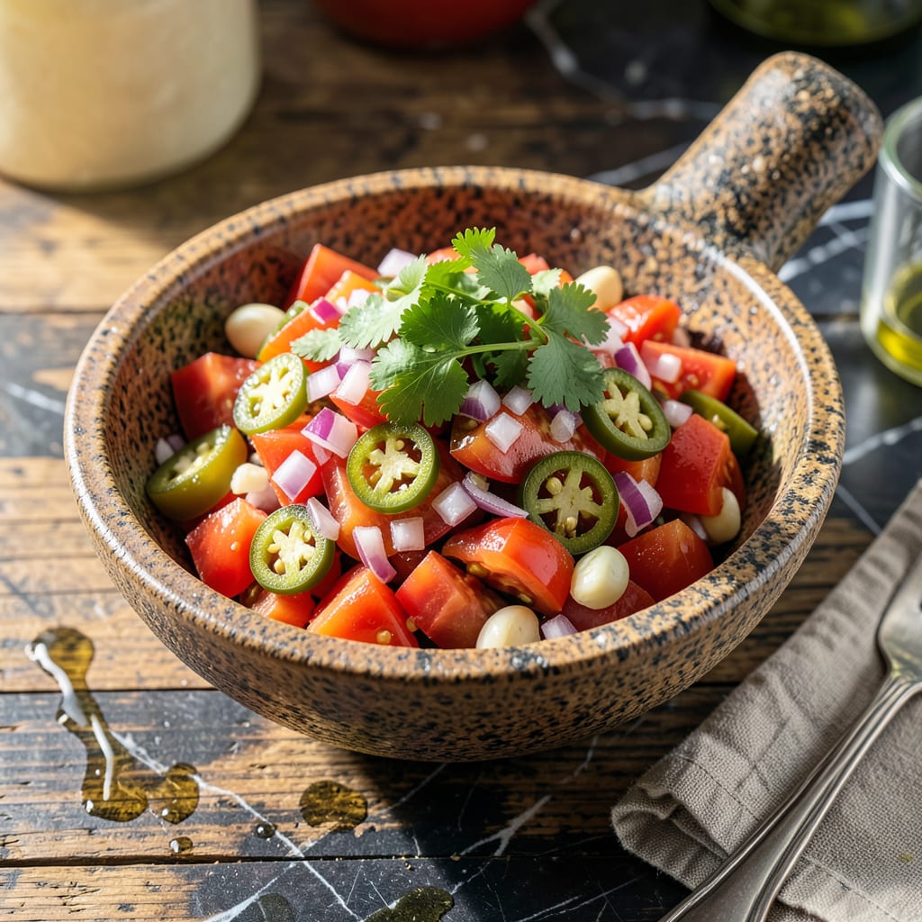 salsa recipe using roma tomatoes illustration with key details