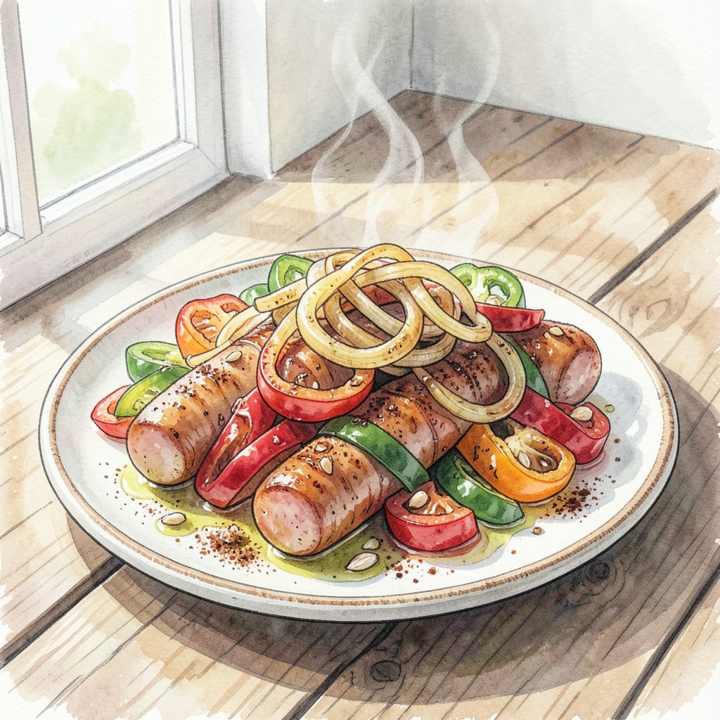 Complete Sausage Pepper Recipe: Sizzling Skillet Perfection in Minutes overview image
