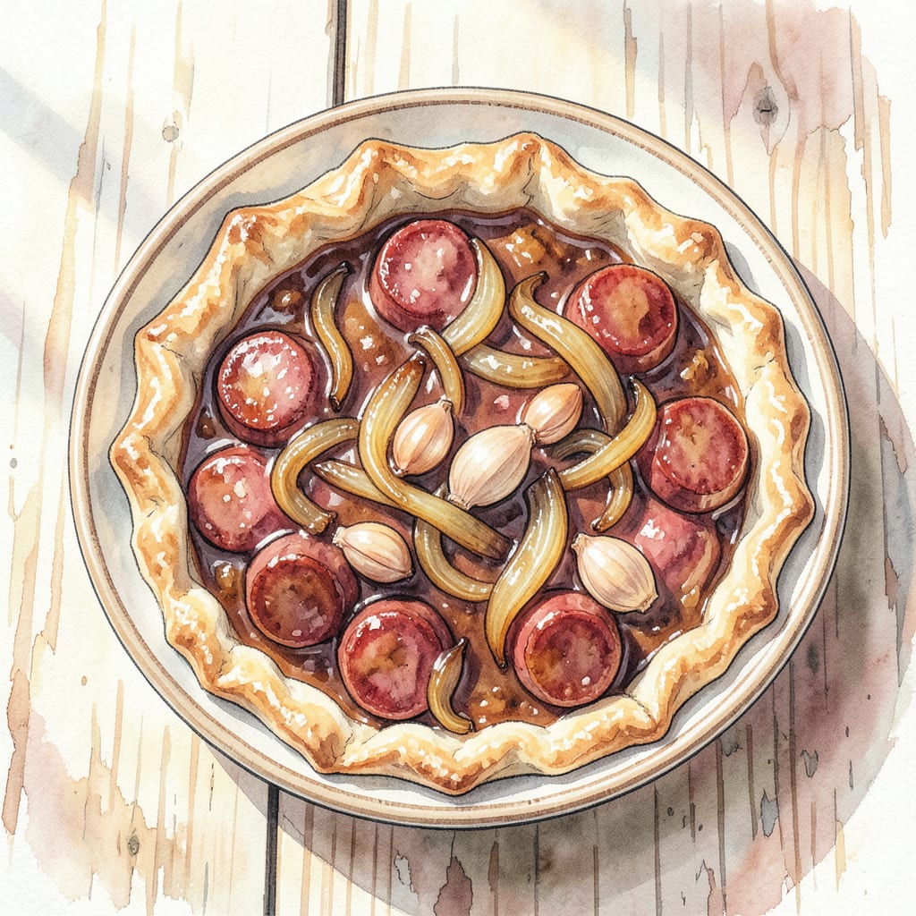Sausage Pie Recipe: Hearty Comfort Food in 45 Minutes example with annotations