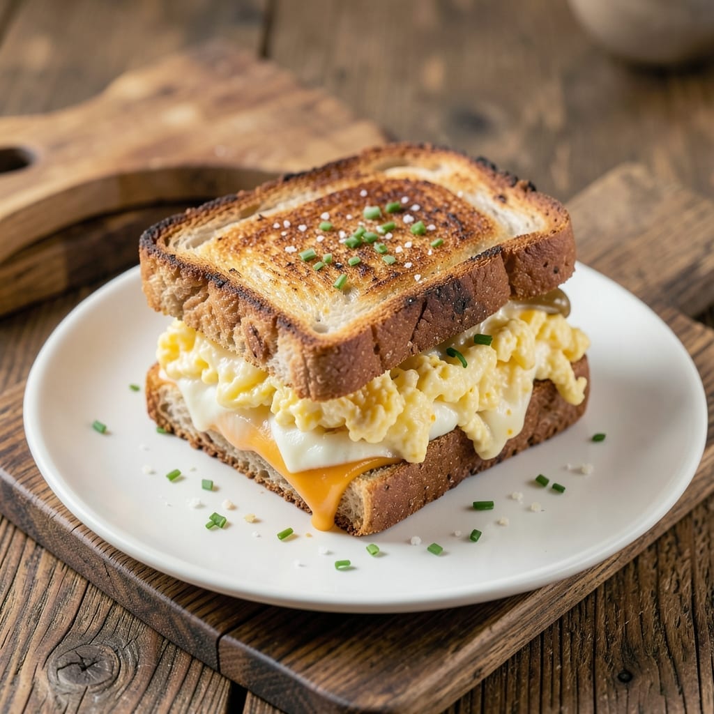 Scrambled Egg Grilled Cheese Sandwich Recipe: Breakfast Mashup Magic