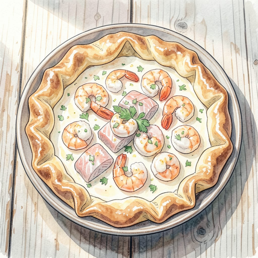 Complete Seafood Pie Recipe: Hearty Ocean Catch in a Flaky Crust overview image