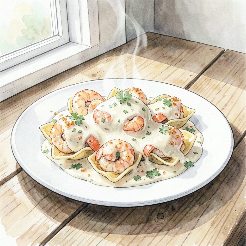 Visual representation of Seafood Ravioli Recipe: Homemade Pasta Filled with Ocean Freshness