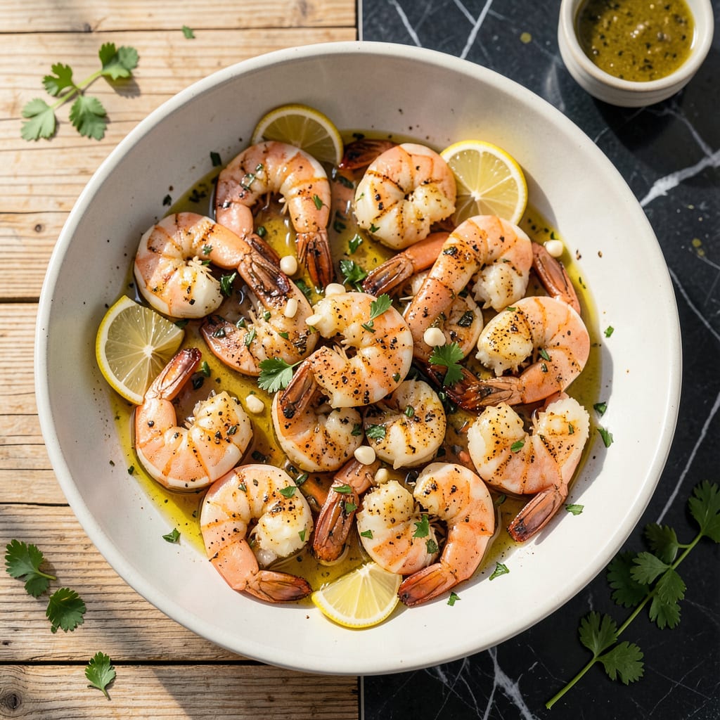 Visual representation of Seasoned Grilled Shrimp Recipe: Zesty Lemon Garlic Char in Minutes