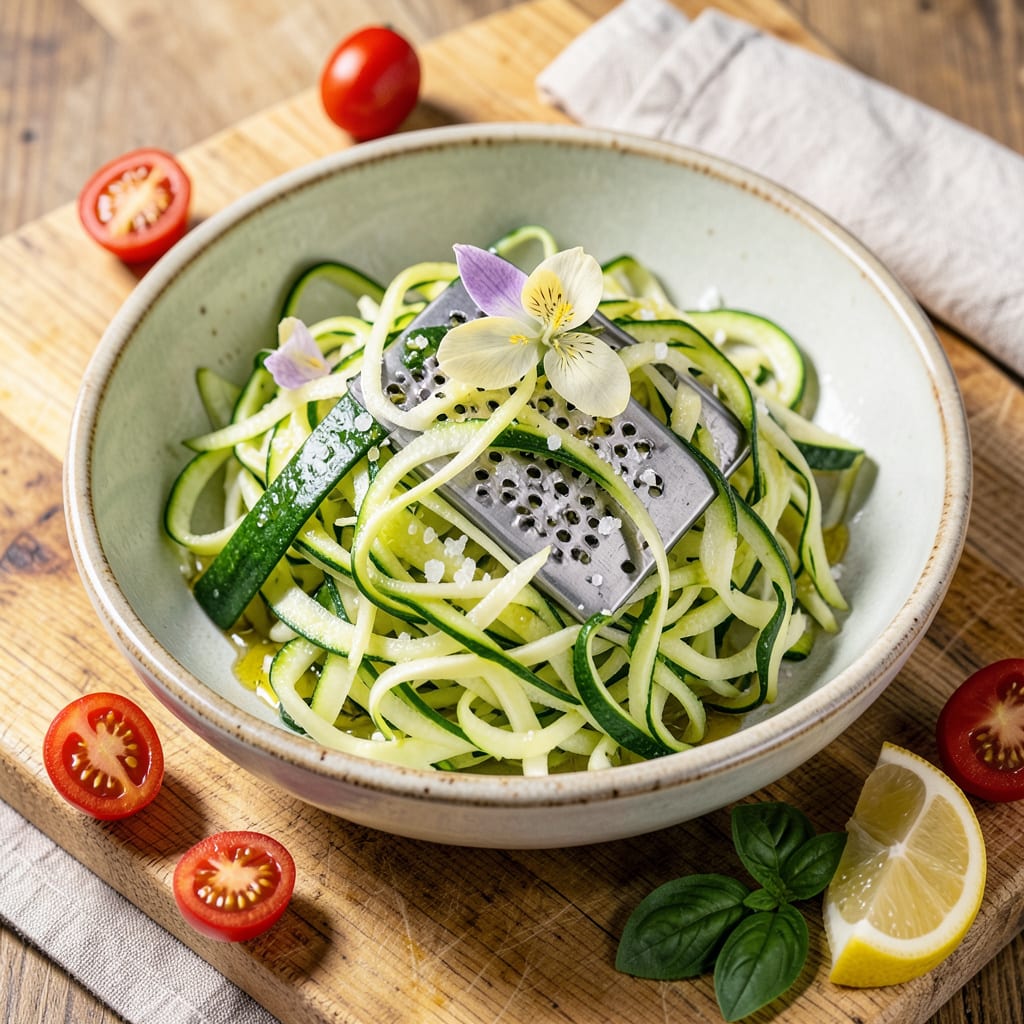 shred zucchini illustration with key details