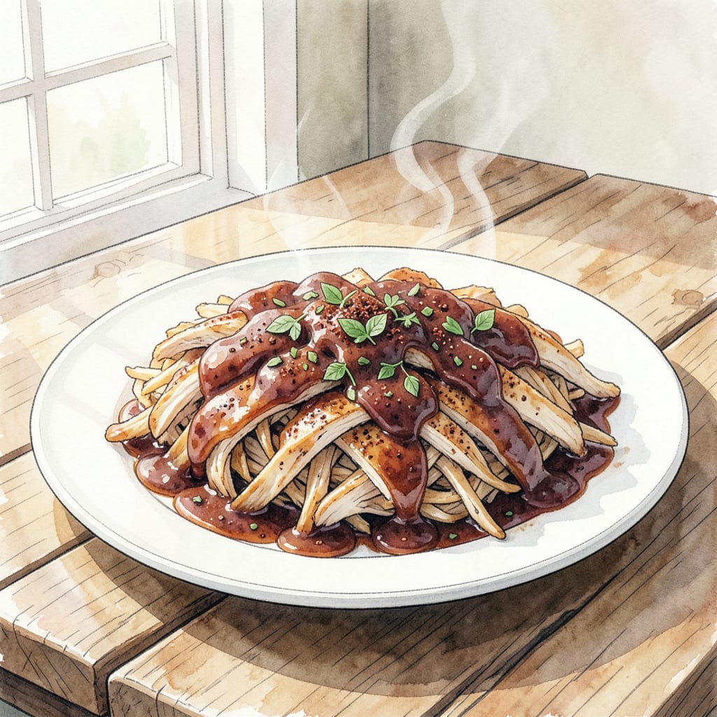 Visual representation of Shredded BBQ Chicken Crockpot Recipe: Tender Perfection in Minutes