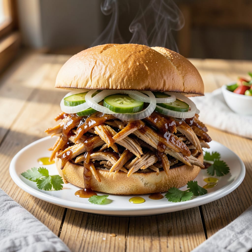 Visual representation of Shredded BBQ Chicken Sandwich Recipe: Smoky Pulled Pork Alternative