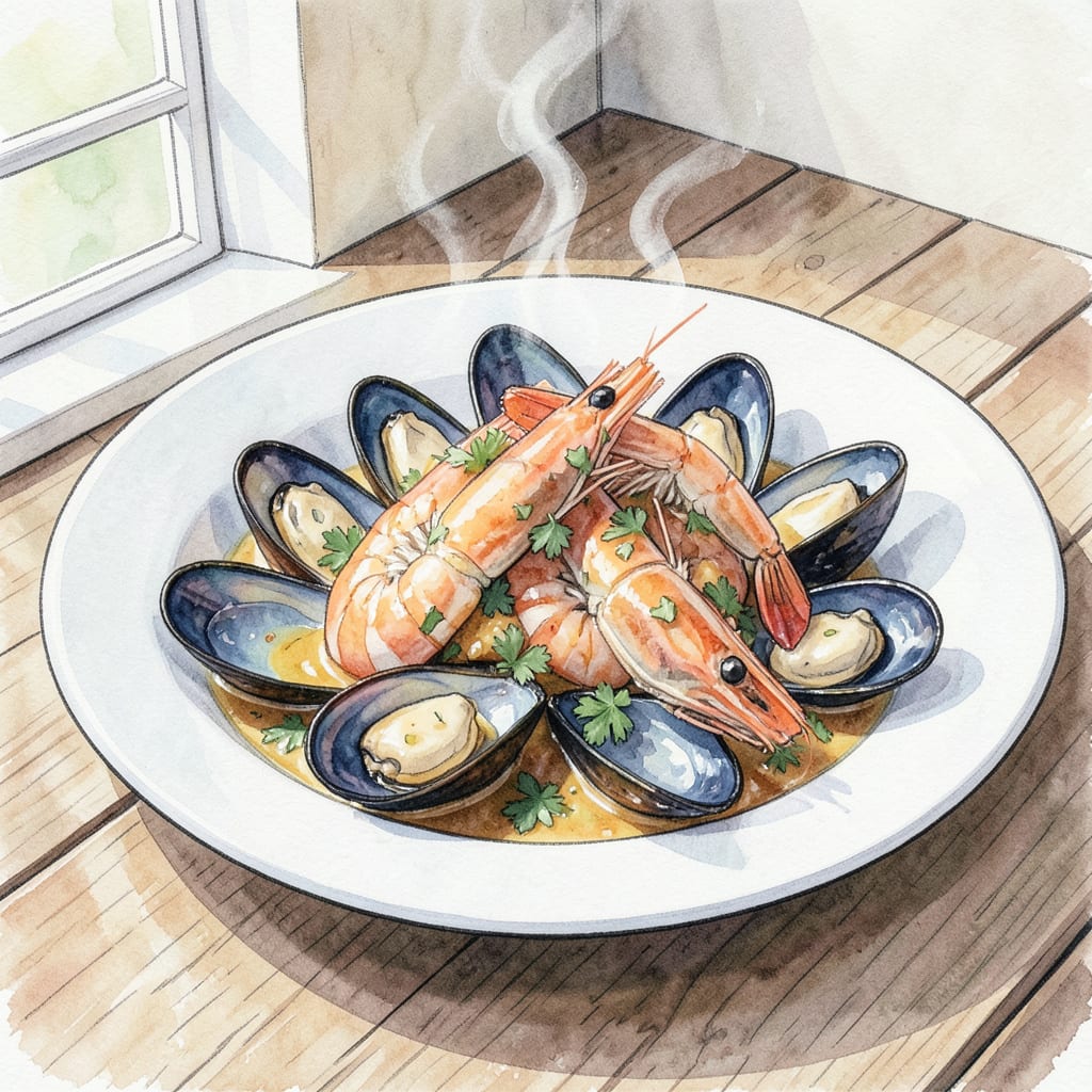 Shrimp and Mussels Recipe: Briny Seafood Stew in 30 Minutes example with annotations