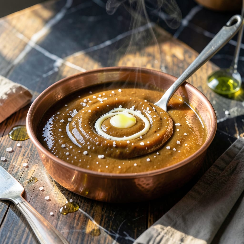Comprehensive simple gravy recipe with flour visual reference