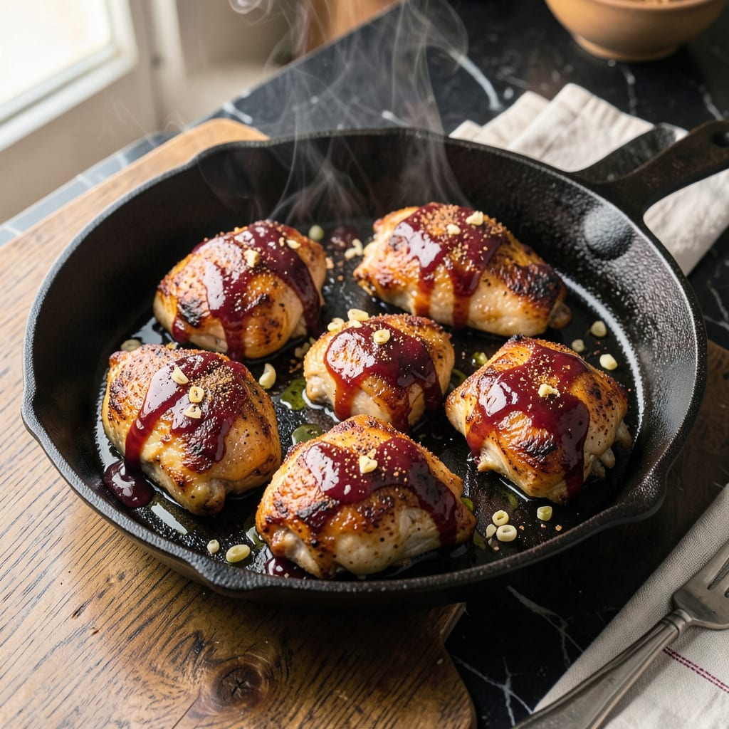Skillet BBQ Chicken Recipe: Smoky Sweet Glaze With Crispy Skin detailed visual guide