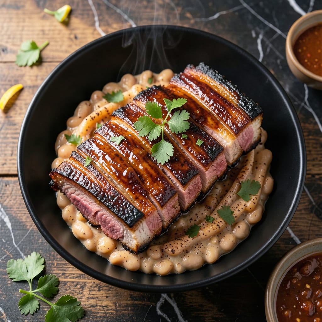 slow cooked bbq pork ribs recipe illustration with key details